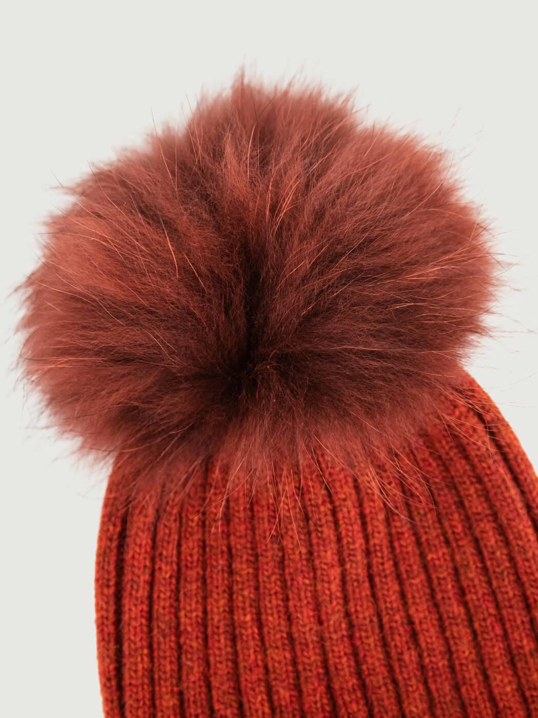 BERRETTO A COSTE MATTONE CON POM POM CP3628 BRUCIATO ANDREA MORANDO 