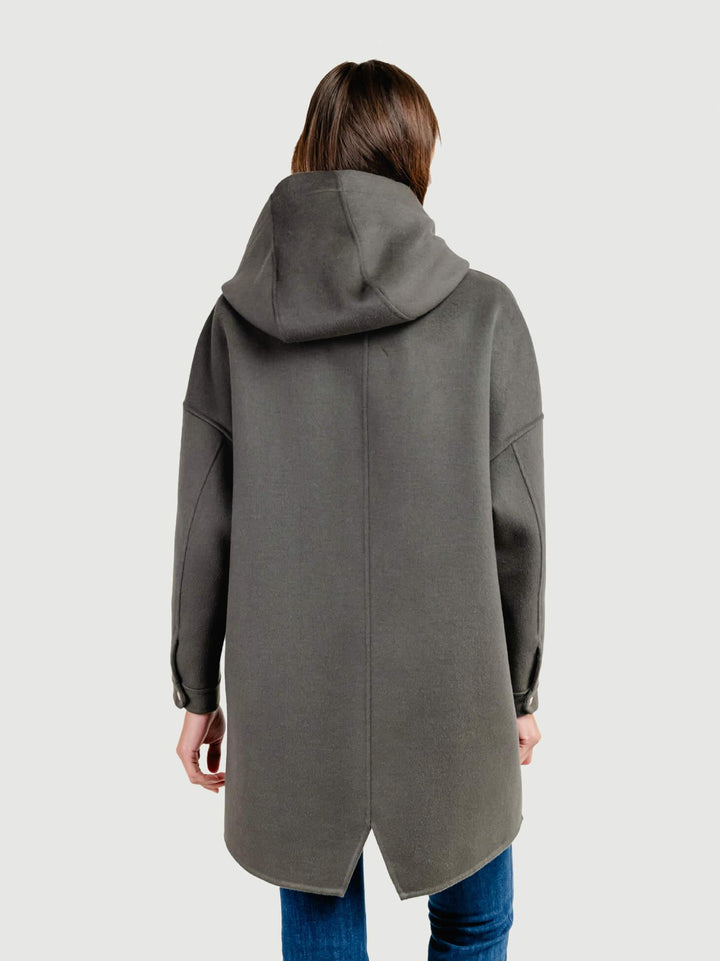 CAPPOTTO PARKA MICHELLE IN LANA VERDE MICHELLE GREEN ANDREA MORANDO 