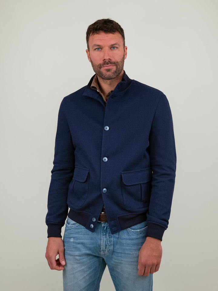 GIUBBOTTO IN MAGLIA BLU NESTA BLU ANDREA MORANDO 