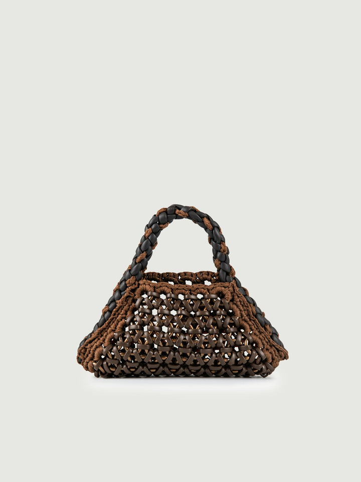 BORSA CRUSH IN RESINA E PELLE TESTA MORO SMALL CRUSH T.MORO BIMOR 