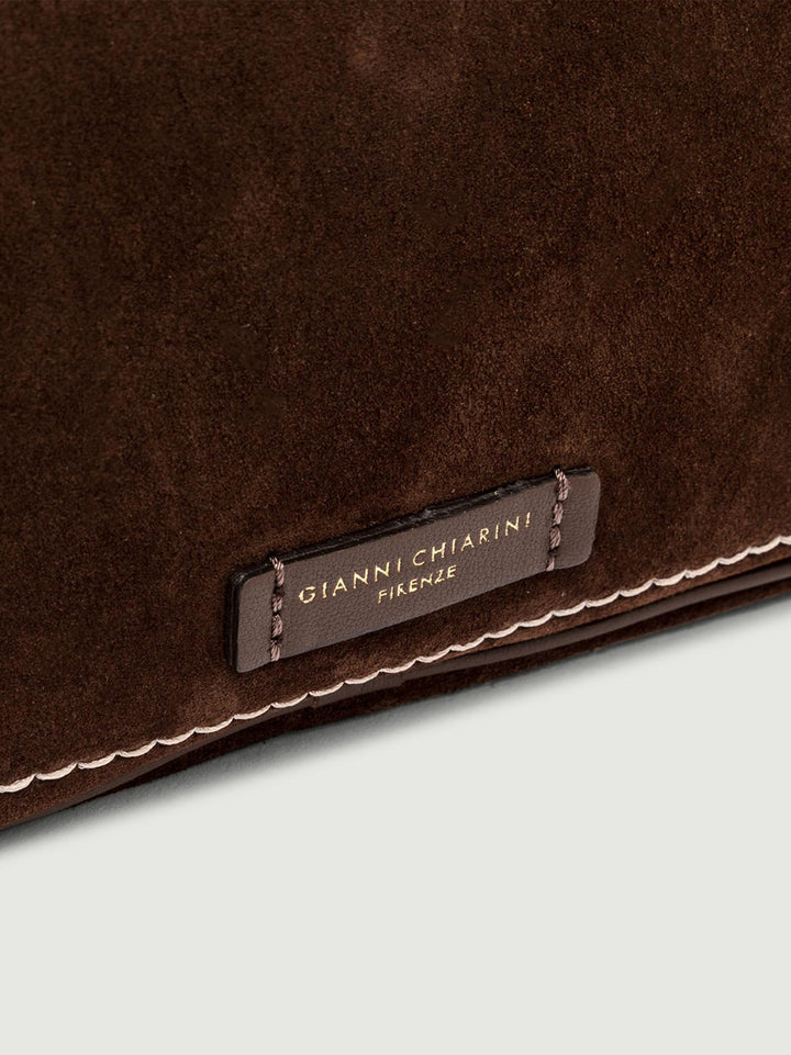 Borsa a tracolla Nina in camoscio color cioccolato 11260 CM-PL 2196 GIANNI CHIARINI 