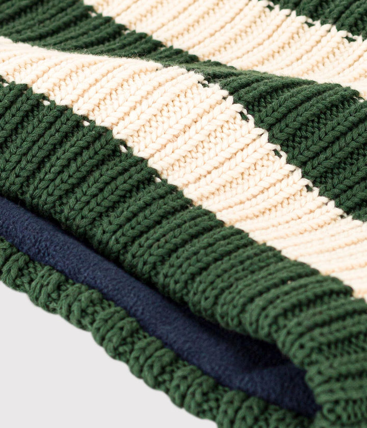SNOOD IN MAGLIA A RIGHE CON FODERA IN PILE A08DX 01 PETIT BATEAU 