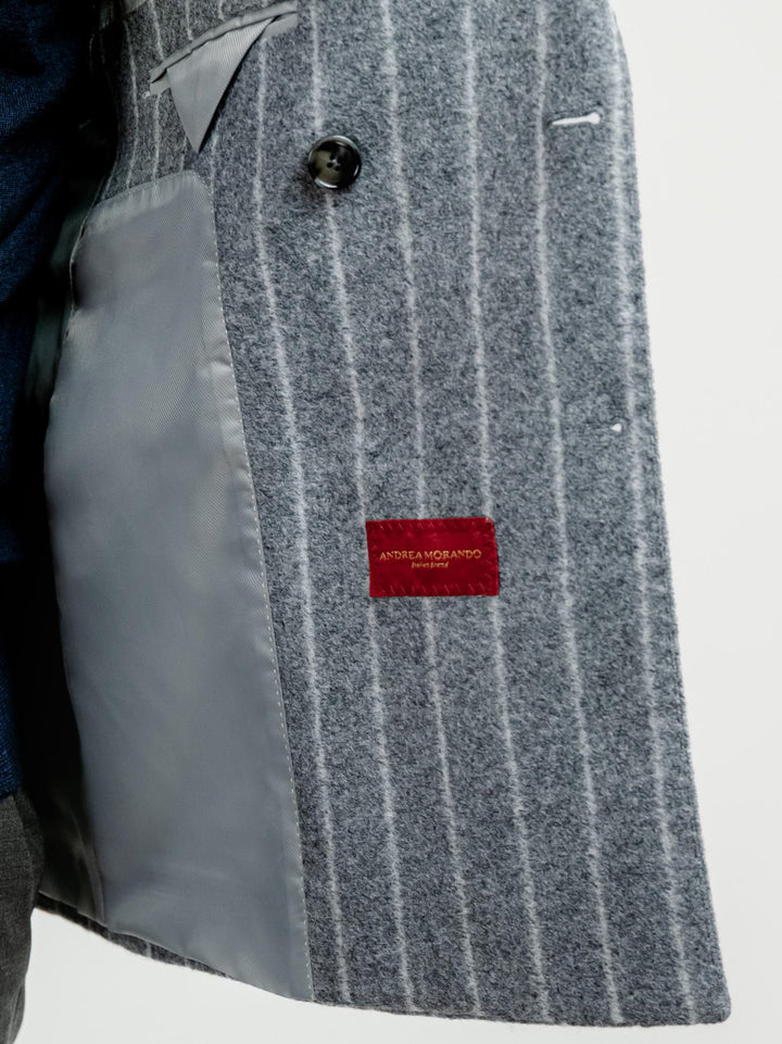 BLAZER DOPPIOPETTO MISTO LANA GESSATO GRIGIO G007 172 ANDREA MORANDO 