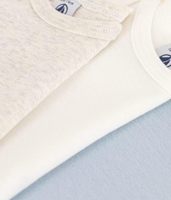 Confezione da 3 body a maniche lunghe tinta unita in cotone A0BG2 00 PETIT BATEAU 