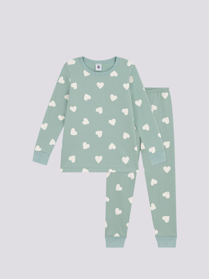 PIGIAMA A CUORI IN TESSUTO FELPATO A083I 01 PETIT BATEAU 