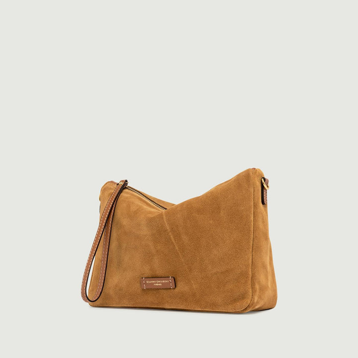 Borsa a mano Nora in camoscio cuoio BS 10225/24PE CM-PL 206 GIANNI CHIARINI 