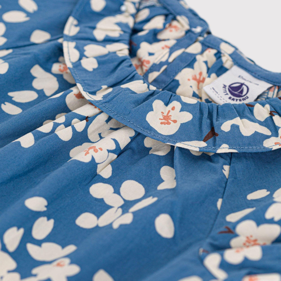 BLUSA MANICA CORTA IN POPELINE BEBÈ A0AMQ 01 PETIT BATEAU 