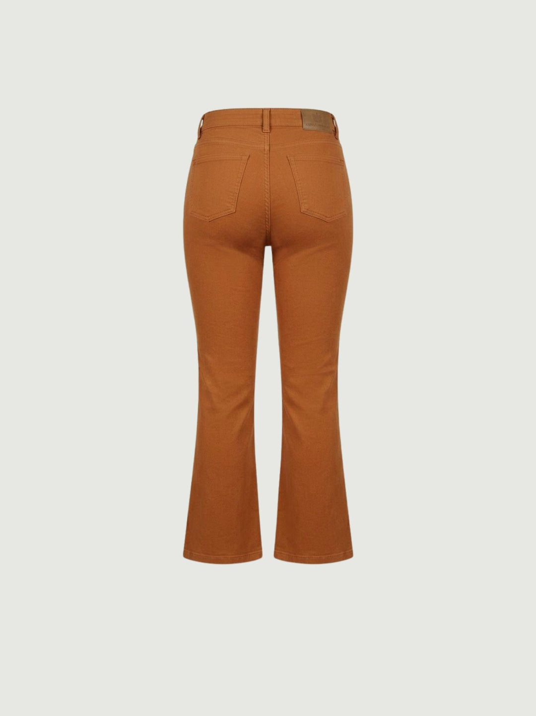 Pantalone a trombetta sfrangiato in cotone cannella 80137G190 CANNELLA ANDREA MORANDO 