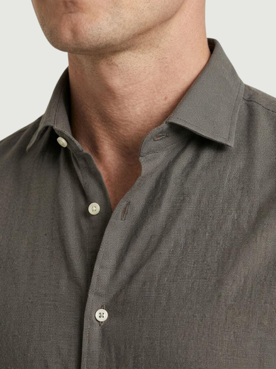 Camicia in mussola di cotone verde militare LEON 05 DEPERLU 