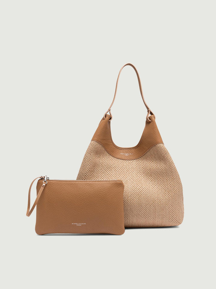 Borsa a spalla DUA in pelle intrecciata Nature BS 10370/24PE CST-PL 0422 GIANNI CHIARINI 