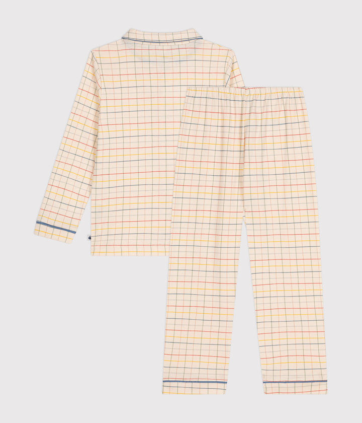 Pigiama a quadri multicolor in cotone con stampa a quadri bambino A0BT2 01 PETIT BATEAU 
