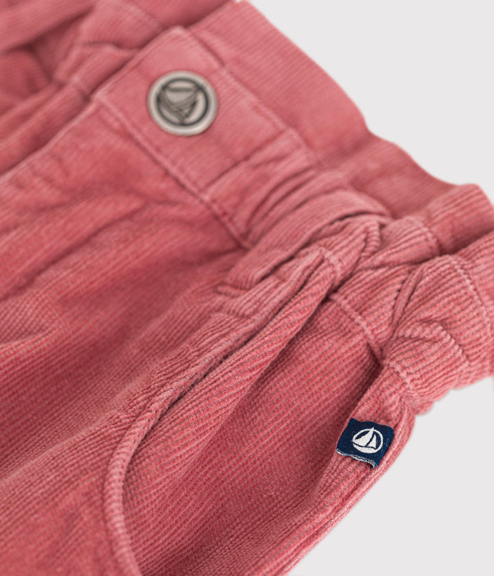 Pantaloni in velluto rosa