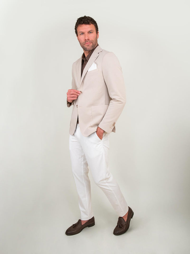 BLAZER DUE BOTTONI BEIGE CORDA FOX BEIGE ANDREA MORANDO 