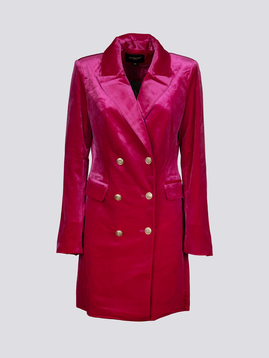 Cappottino doppiopetto in velluto fucsia V2020 FUCSIA ANDREA MORANDO 