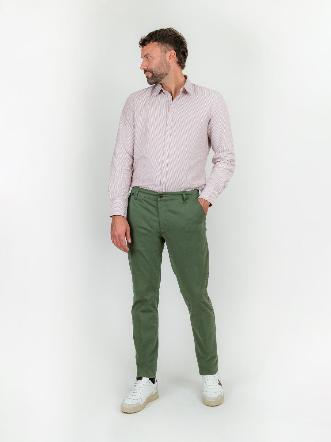 PANTALONE CHINOS VERDE SCURO 75903TO SALVIA ANDREA MORANDO 
