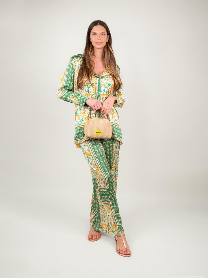 BORSA IN RAFIA CON INSERTI IN PELLE "CUTIE" CUTIE RAFIA BIMOR 