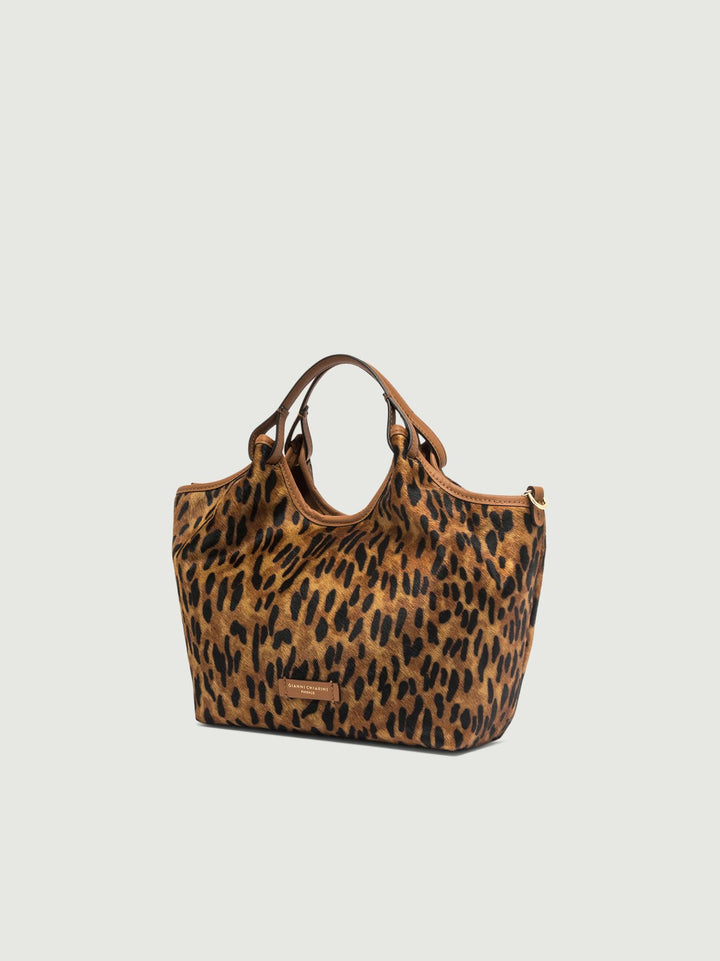 BORSA DUA SMALL IN CAVALLINO LEOPARDO BS 11109 CAV-PL 118651 GIANNI CHIARINI 