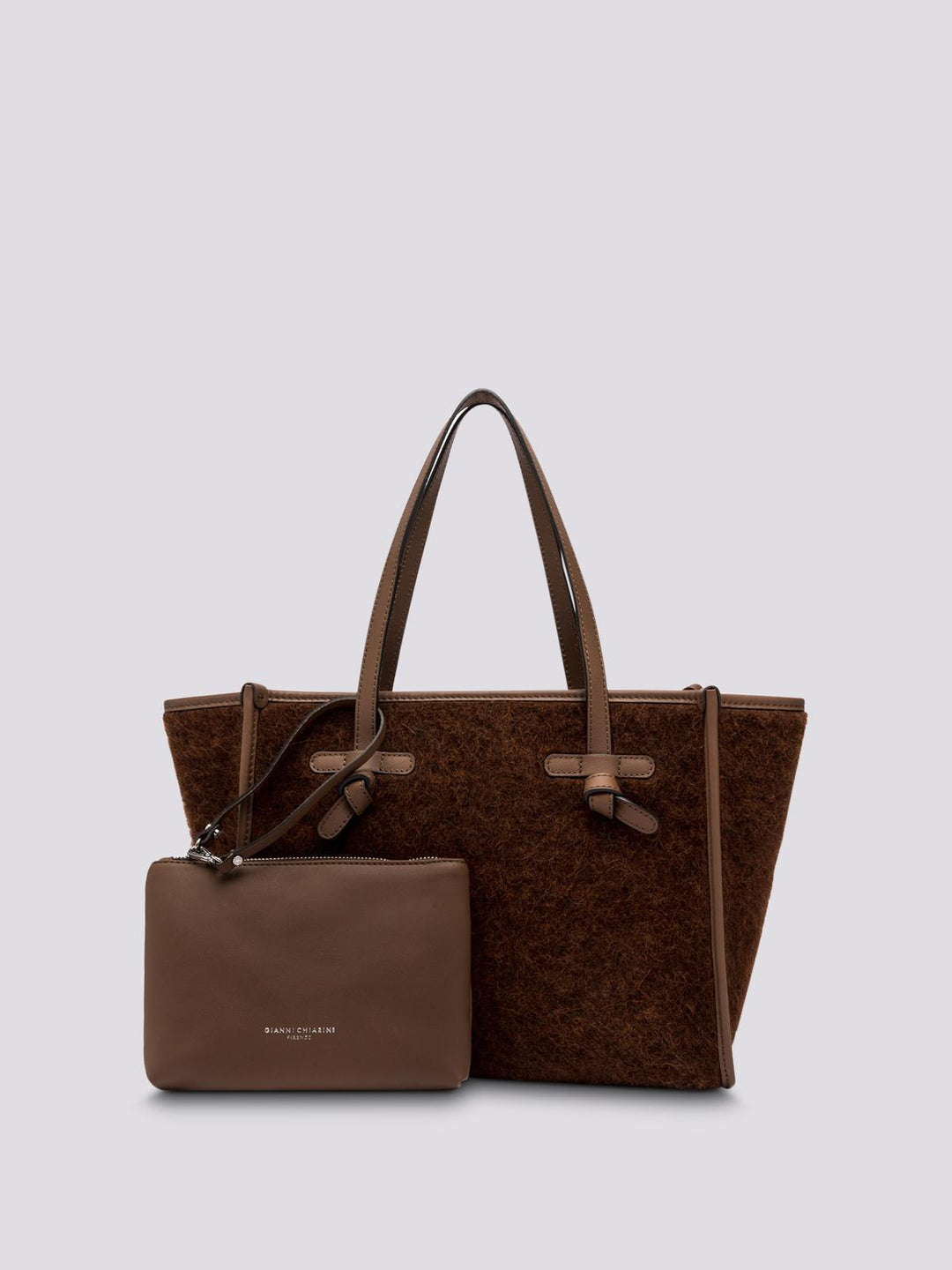 BORSA SHOPPING MARCELLA IN TESSUTO EFFETTO MOHAIR MARRONE BS 6849/23AI FURRY 3423 GIANNI CHIARINI 