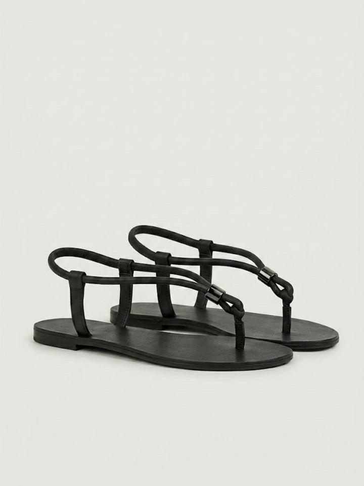Sandalo infradito nero con nodo decorativo 53G BLACK ANDREA MORANDO 