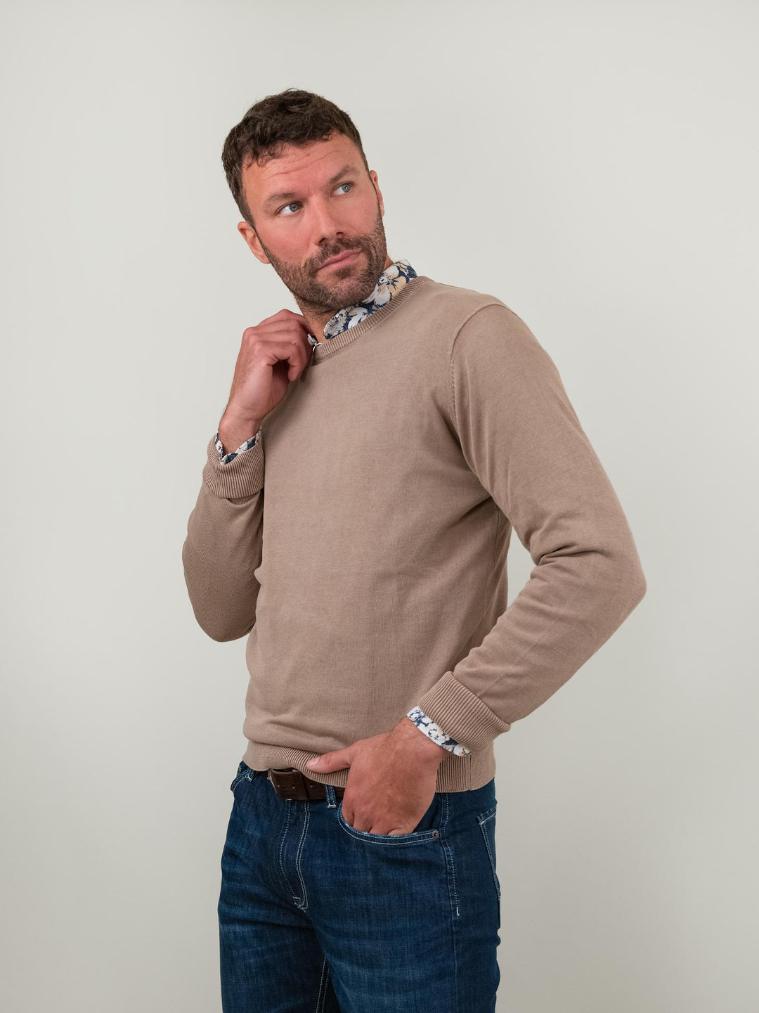 PARICOLLO IN COTONE BEIGE 3850900 606 ANDREA MORANDO 