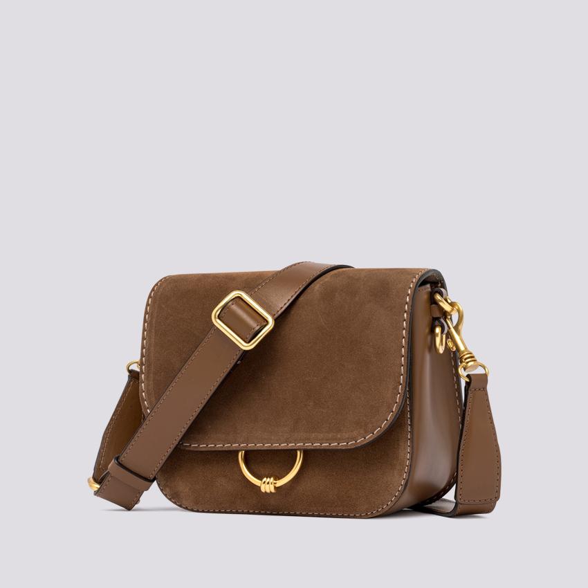BORSA tracolla Meg In suede marrone BS 9015 CM-PLMCP 099 GIANNI CHIARINI 