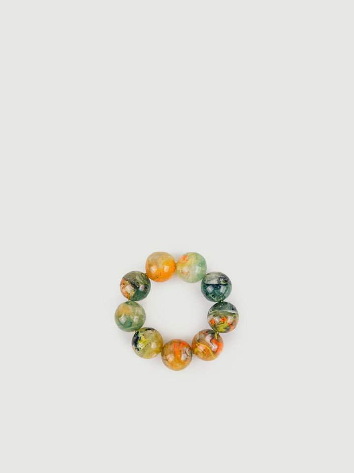 Bracciale Bubble in resina multicolor verde