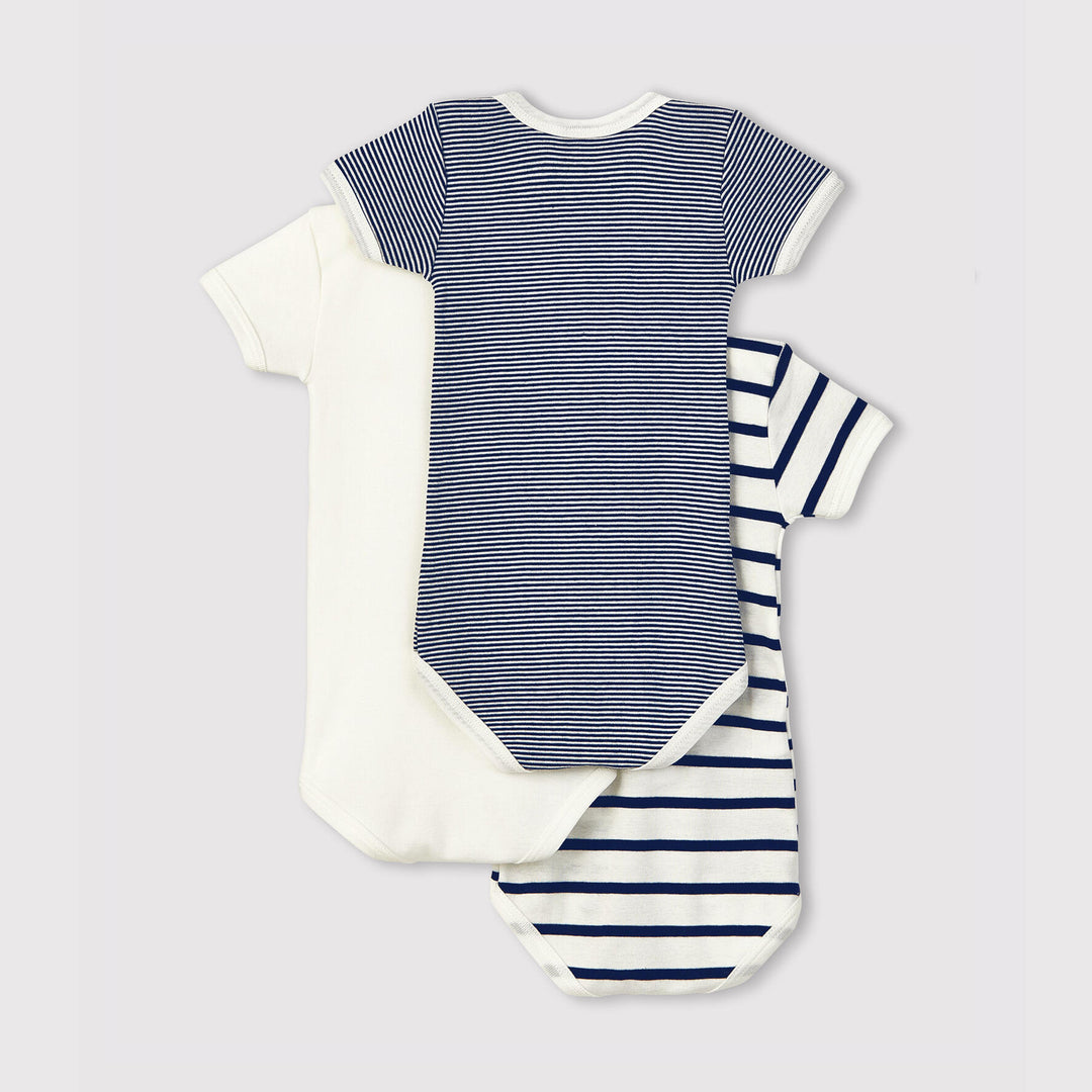 CONFEZIONE DA 3 BODY MANICA CORTA BEBÈ A01TC 00 PETIT BATEAU 