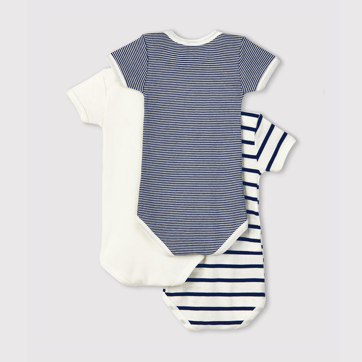 CONFEZIONE DA 3 BODY MANICA CORTA BEBÈ A01TC 00 PETIT BATEAU 