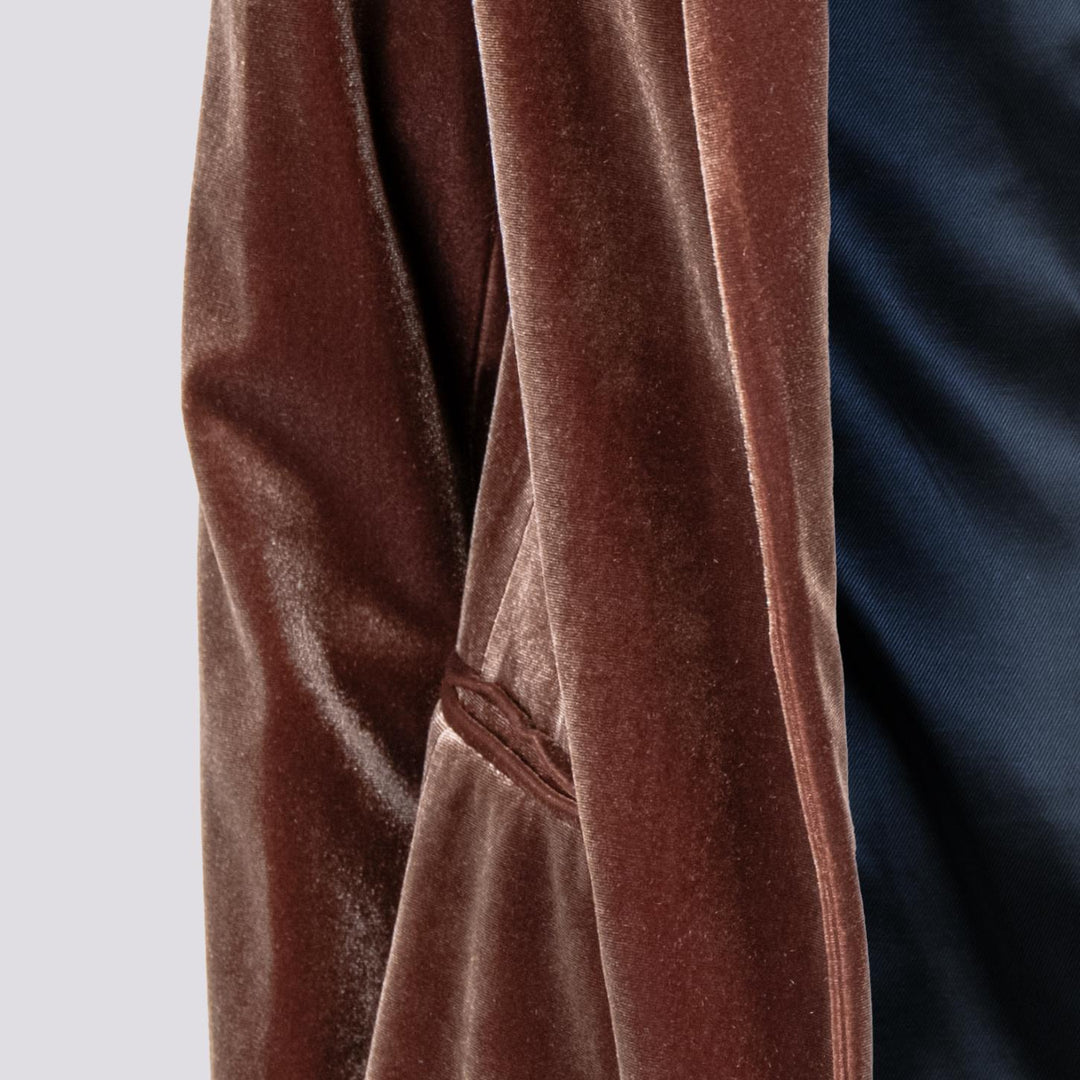 BLAZER APERTO IN VELLUTO MARRONE 1437/289 75 ANDREA MORANDO 