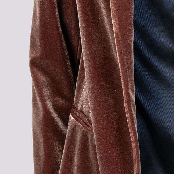 BLAZER APERTO IN VELLUTO MARRONE 1437/289 75 ANDREA MORANDO 