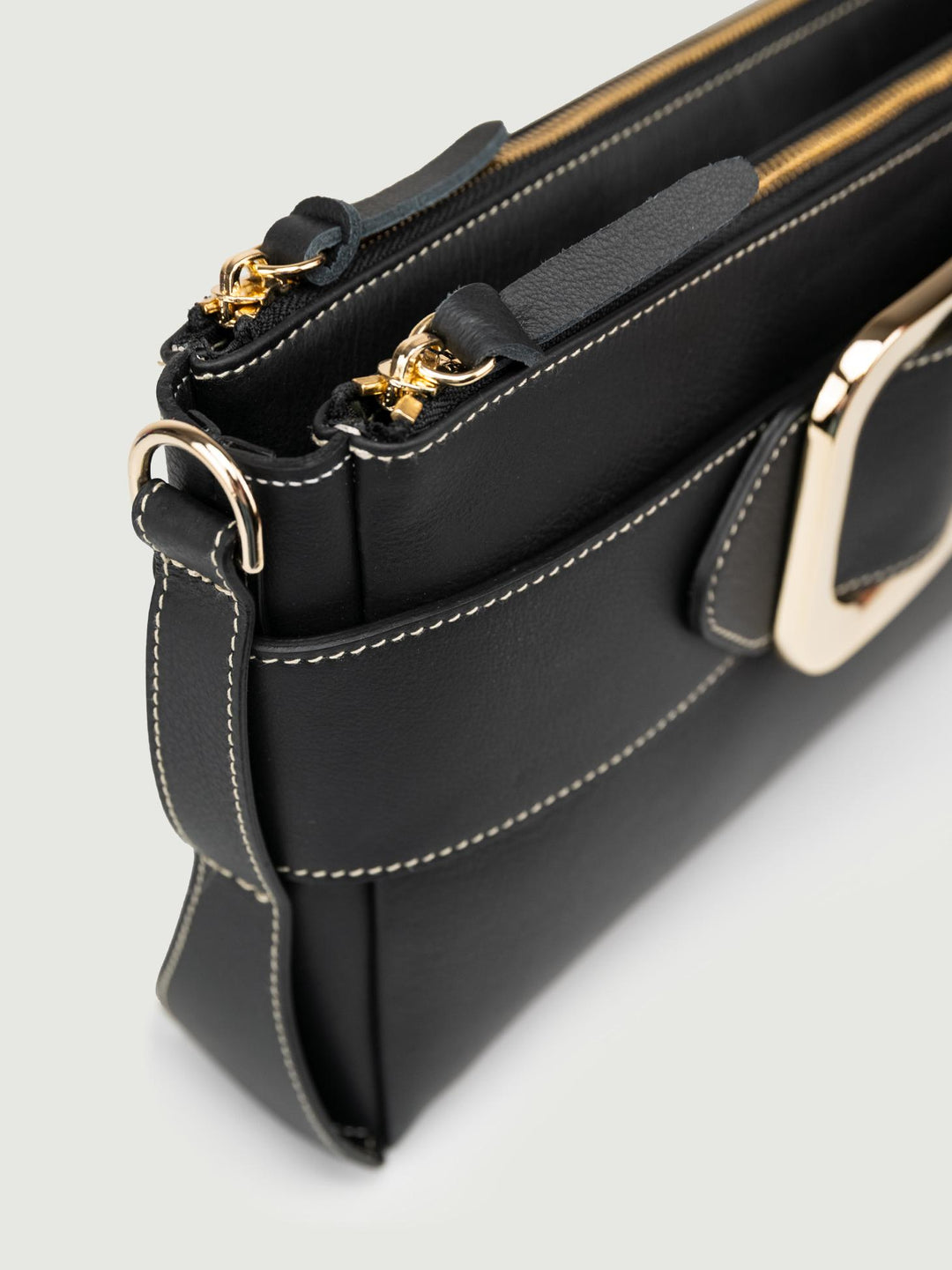 BORSA TRACOLLA IN PELLE NERA MEGHAN NERO ANDREA MORANDO 