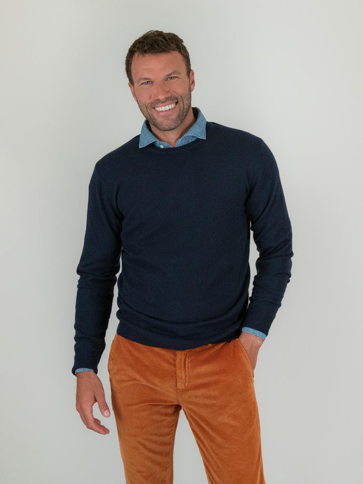 MAGLIA GIROCOLLO IN LANA MERINO BLU 0030 23 FIESOLI DANIELE 