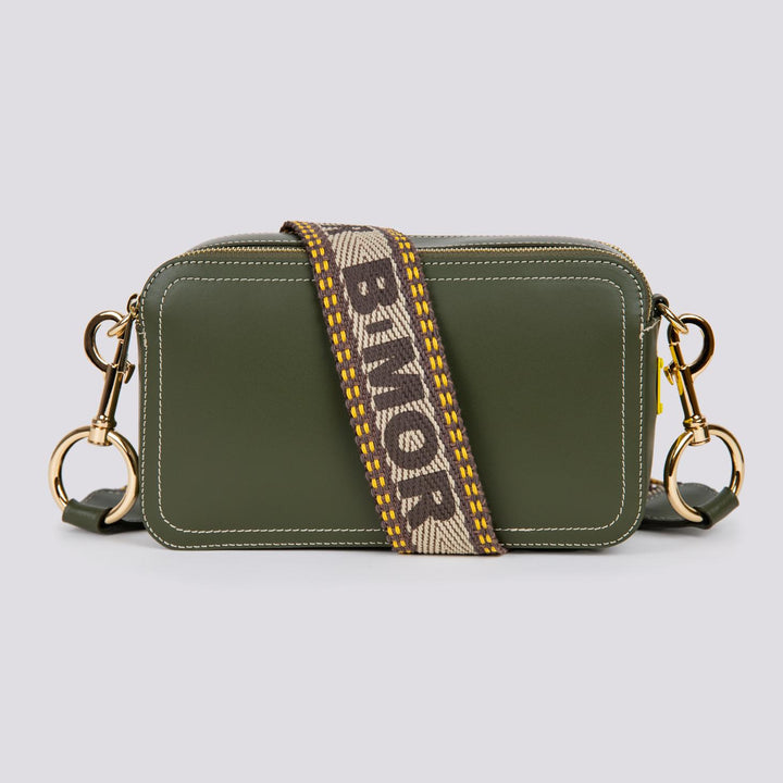 BORSA A TRACOLLA MAXI YOURSIN PELLE verde militare MAXI YOURS VERDE MILITARE BIMOR 