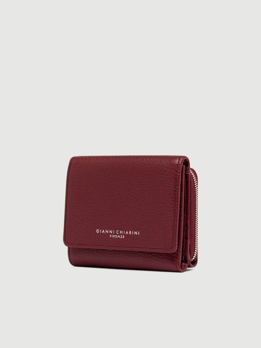 Mini portafoglio in pelle martellata bordeaux 5080 GRN 6731 GIANNI CHIARINI 