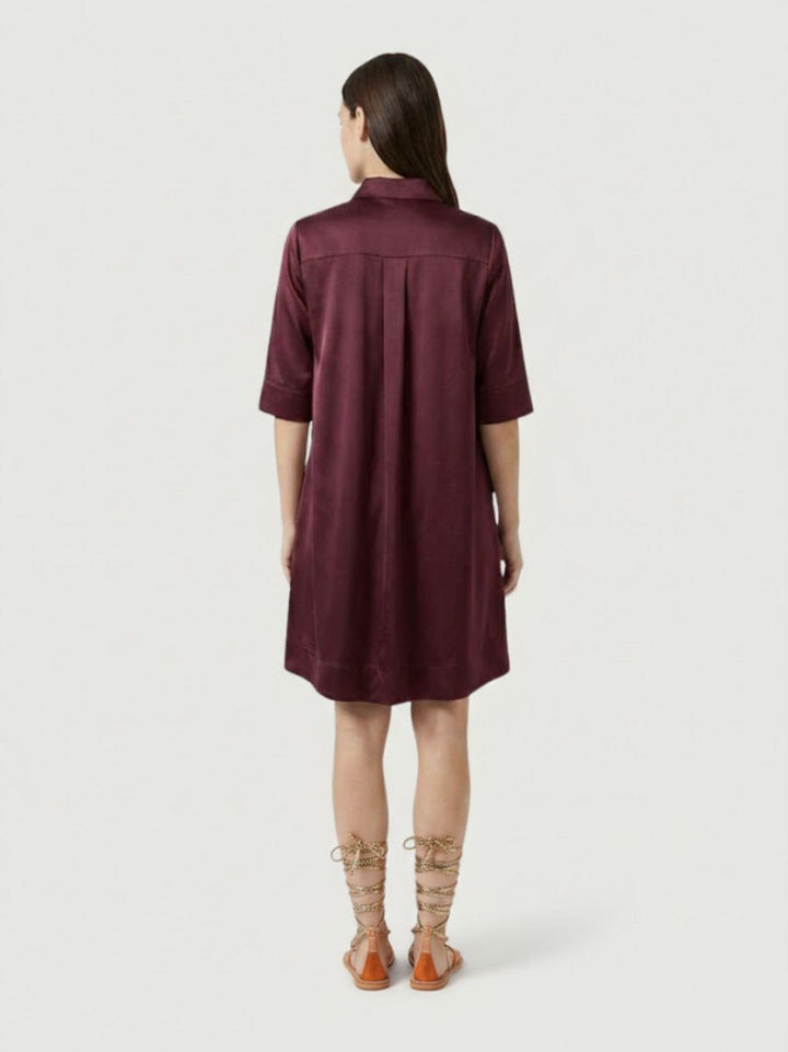 Abito midi a trapezio in cotone amarena 4674 AMARENA ANDREA MORANDO 