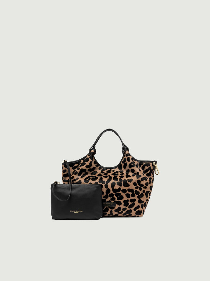 Borsa a spalla Dua color leo macchia nero-nero 11109 HORSY 10730 GIANNI CHIARINI 