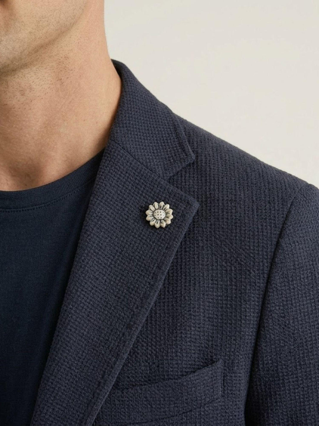 Blazer con microtrama navy S1141 BLU ANDREA MORANDO 