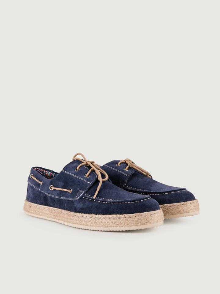 MOCASSINO DA BARCA BLU CON SUOLA IN CORDA