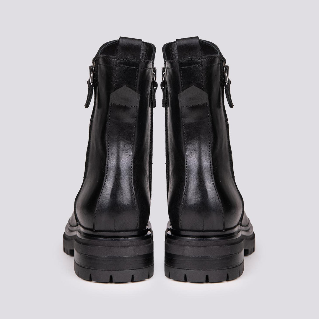 BIKER CON DOPPIA ZIP IN PELLE NERA TRPR702 NERO ANDREA MORANDO 
