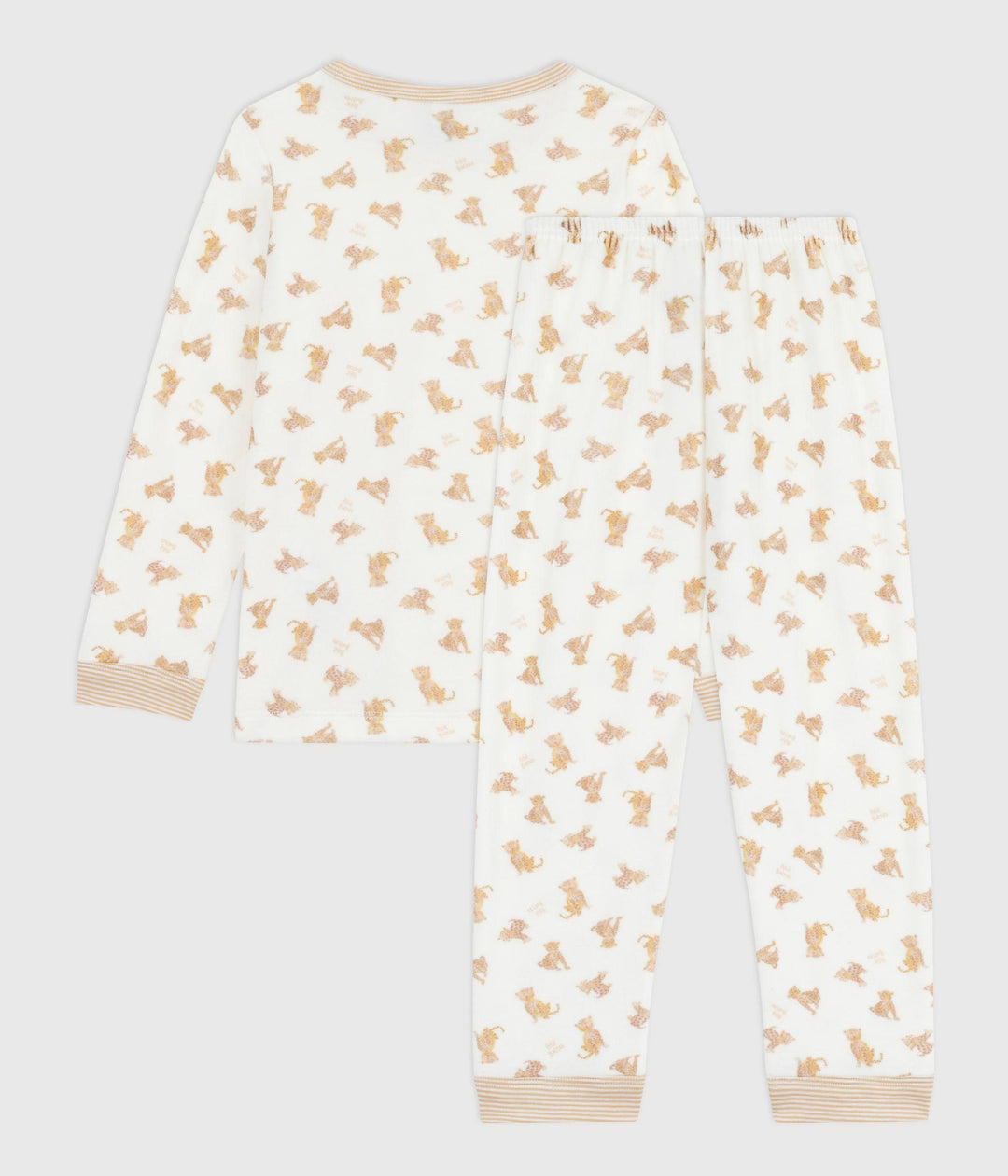 Pigiama in ciniglia con leopardi stampati bambino A0EAG 01 PETIT BATEAU 