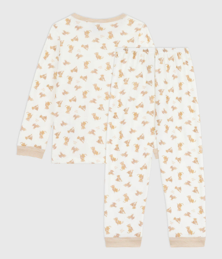 Pigiama in ciniglia con leopardi stampati bambino A0EAG 01 PETIT BATEAU 