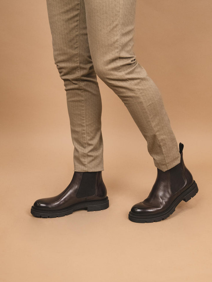 STIVALETTO IN PELLE SPAZZOLATA TESTA MORO 1182 T.MORO ANDREA MORANDO 