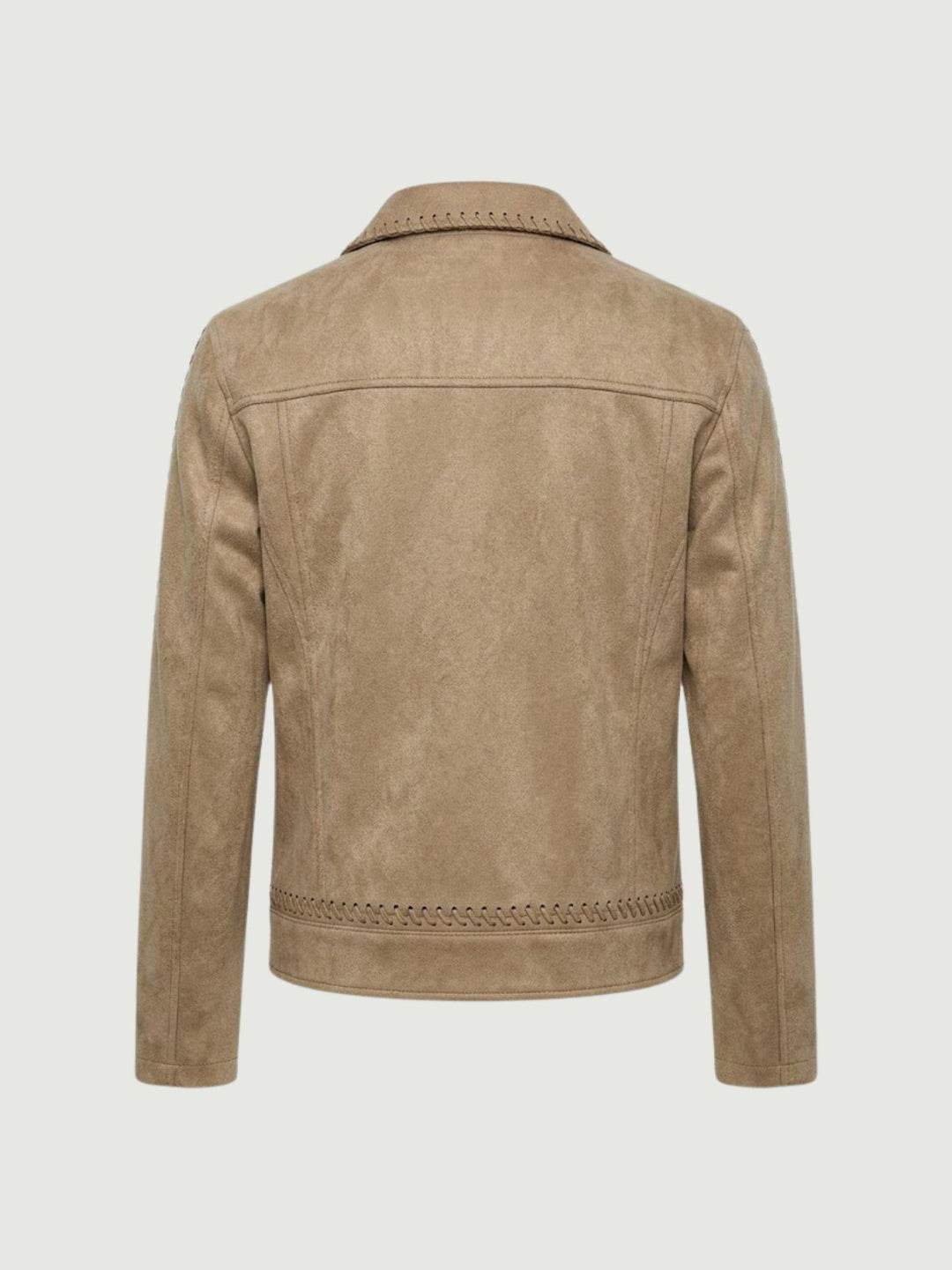 Giacca corta effetto suede beige HS28114 BEIGE ANDREA MORANDO 
