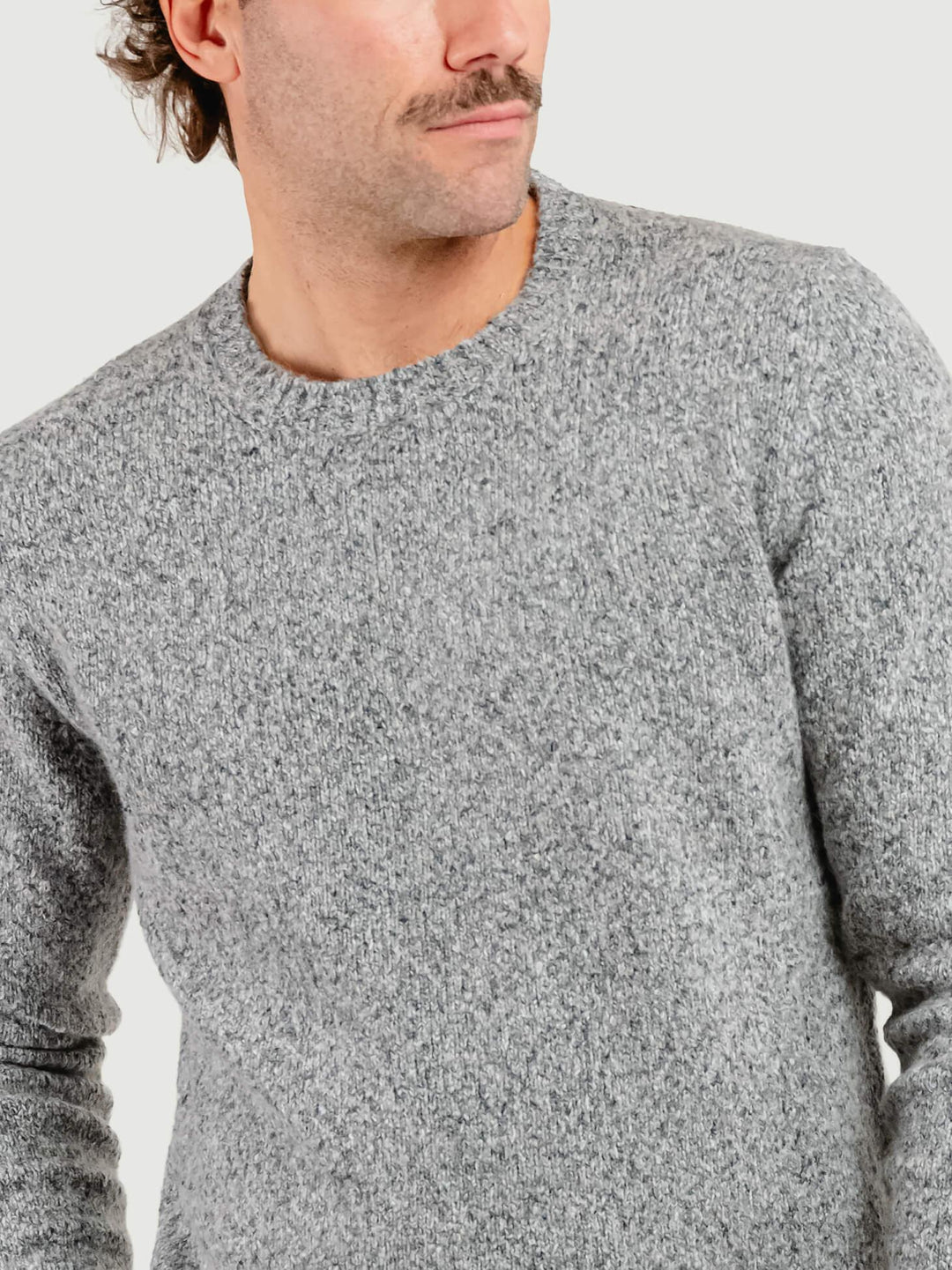 MAGLIONE IN LANA E ALPACA GRIGIO MELANGE 87501 CENERE ANDREA MORANDO 