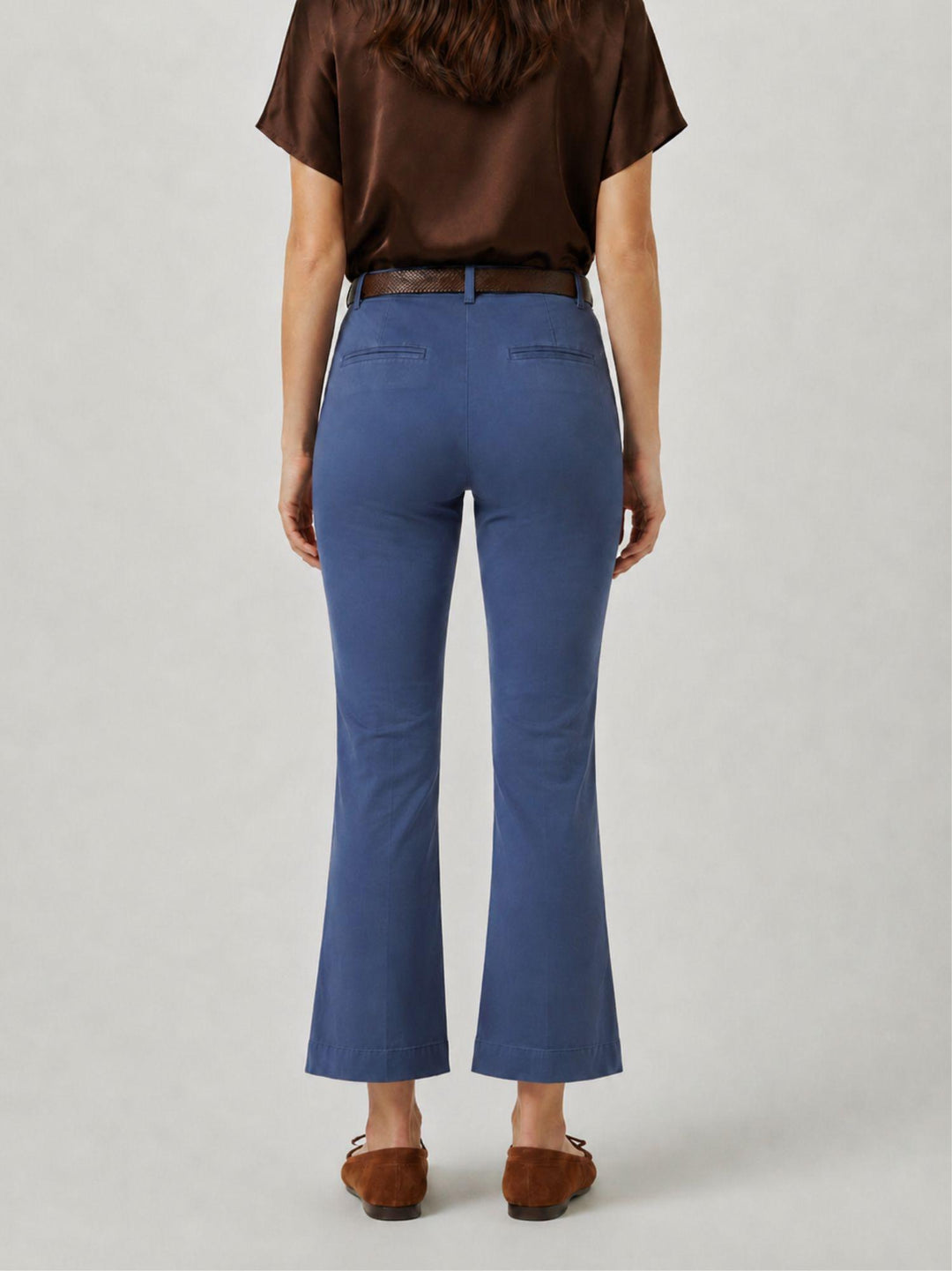 Pantalone a trombetta in cotone bluette 824MA LAVAGNA ANDREA MORANDO 
