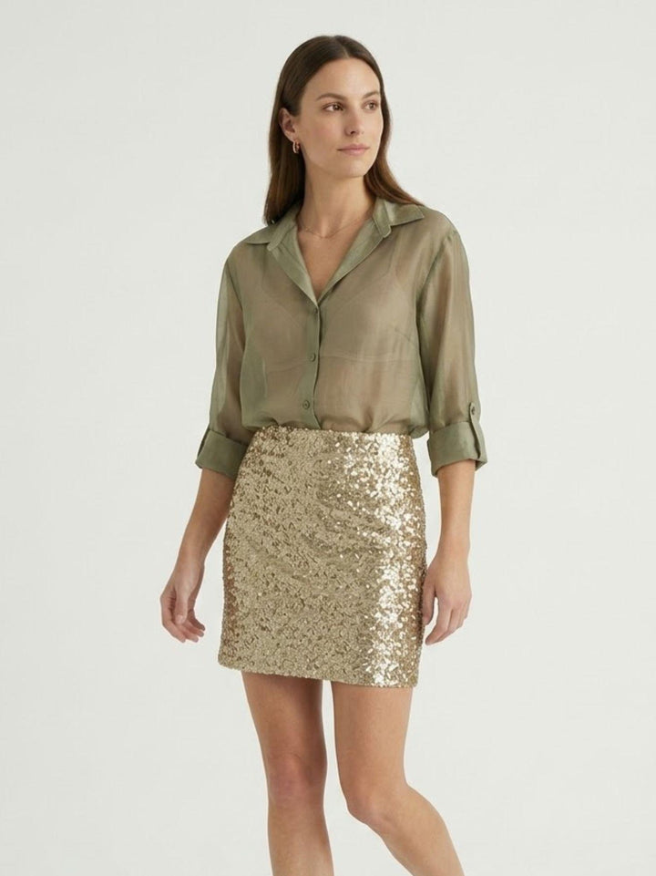 Camicia semitrasparente salvia M796/071 201 ANDREA MORANDO 