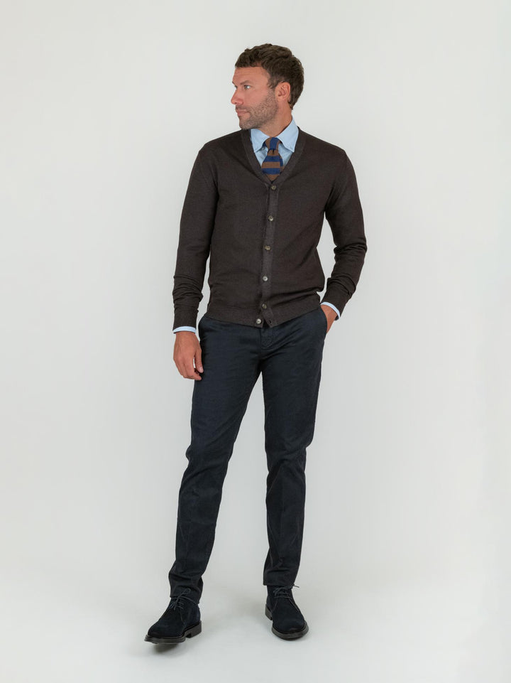 CARDIGAN IN LANA MERINO TESTA MORO 0006 33 FIESOLI DANIELE 
