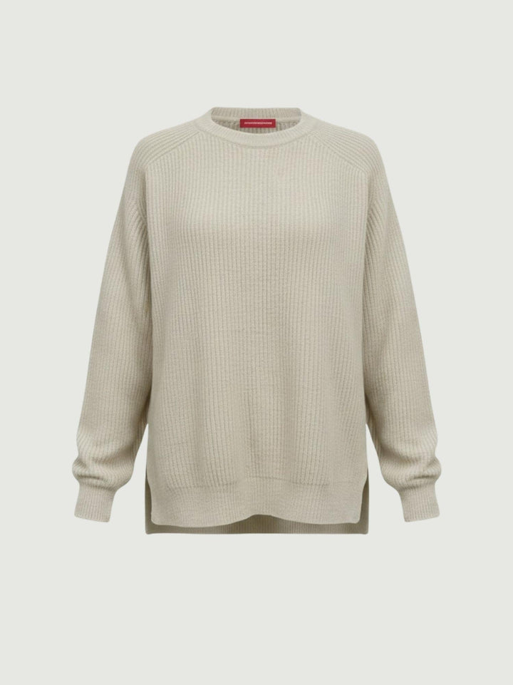 Maglia girocollo in lana e cashmere panna 14264M NATURALE ANDREA MORANDO 