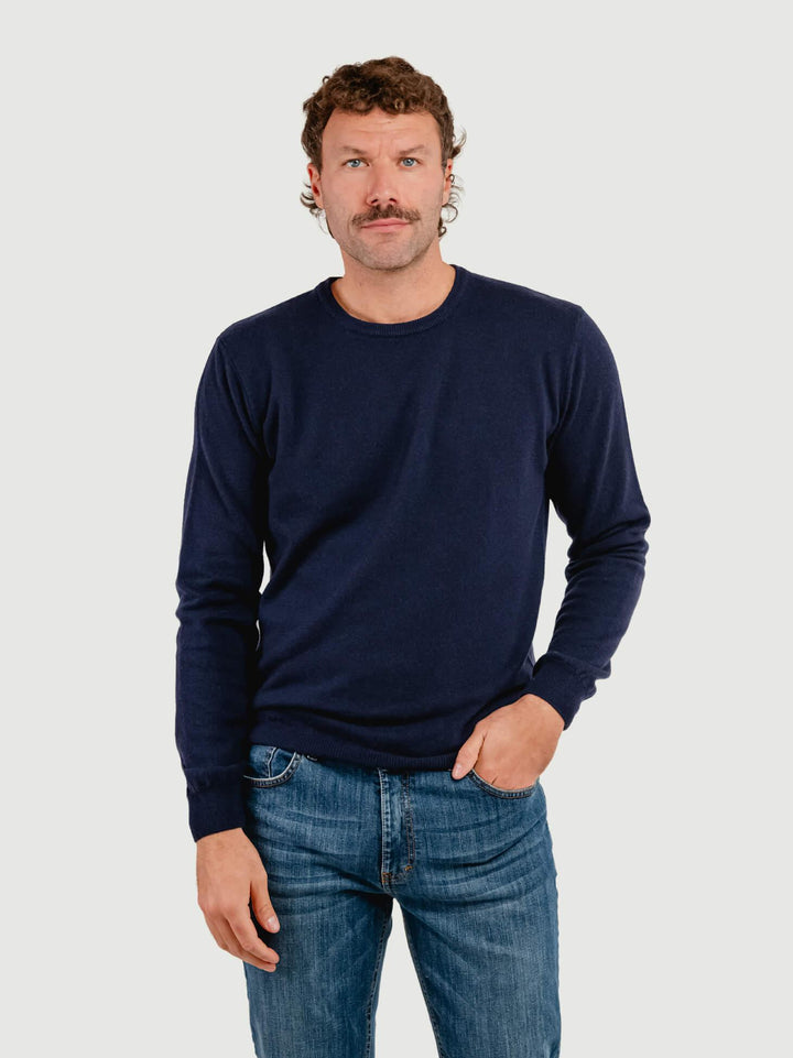 MAGLIA GIROCOLLO 100% CASHMERE BLU NAVY U0125 BLU NAVY ANDREA MORANDO 