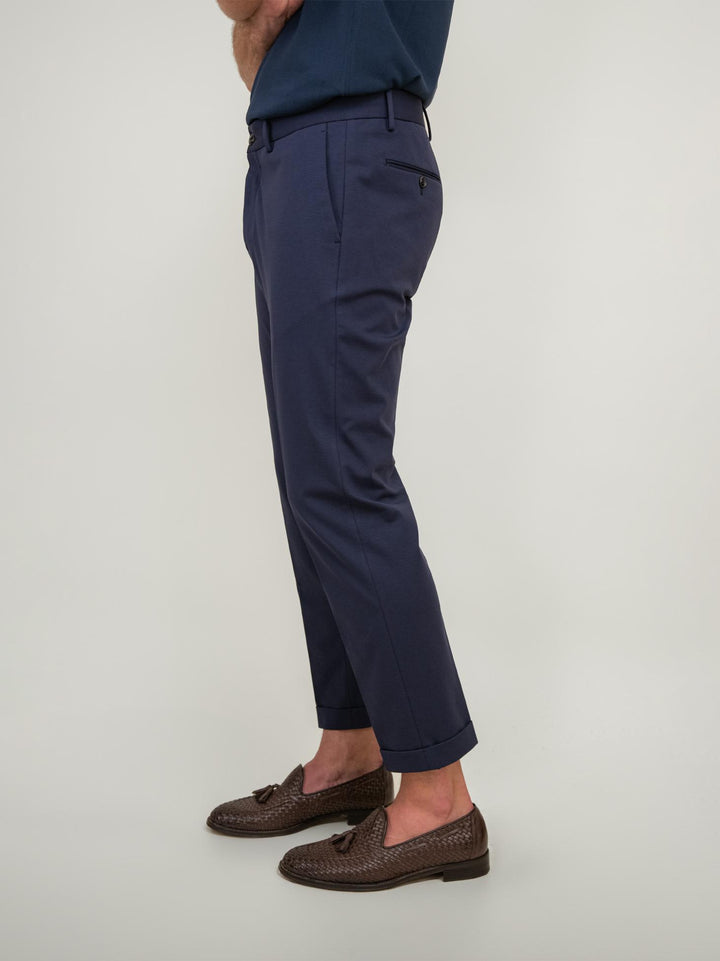 PANTALONE IN MISTO COTONE BLU NAVY S24CT00P036M 174 ANDREA MORANDO 